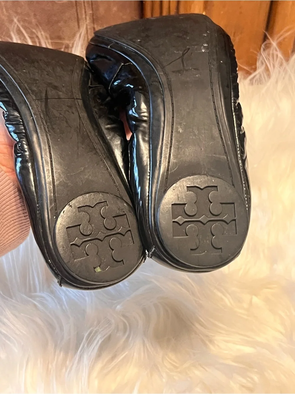 Tory Burch Black Patent Leather Ballet Flats size 8